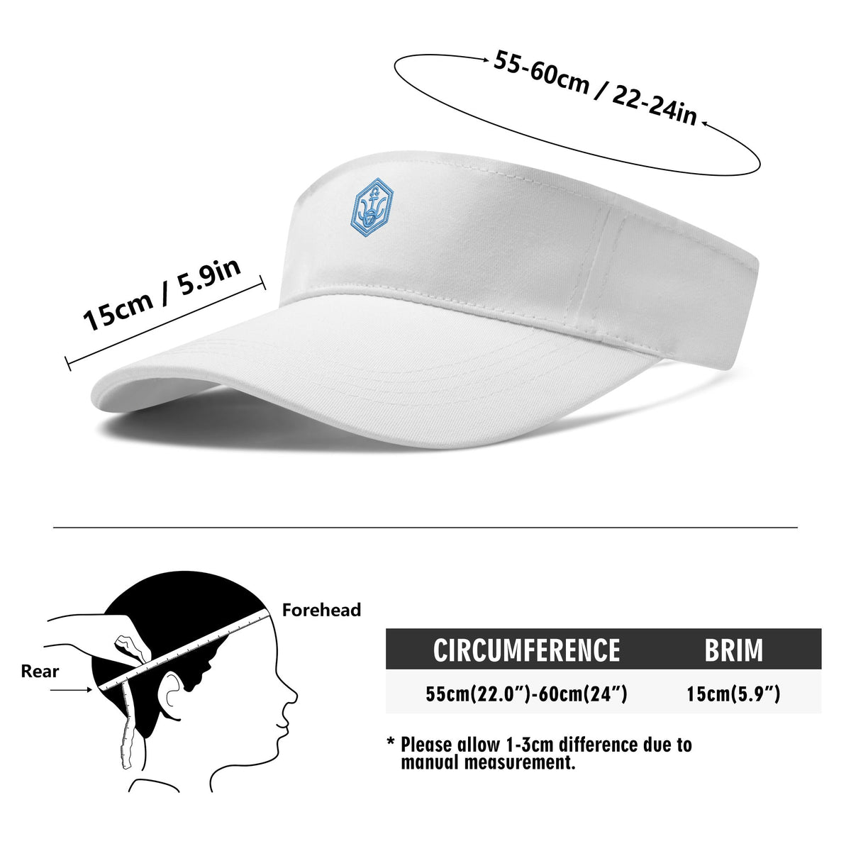 Embroidered Sun Visor Caps