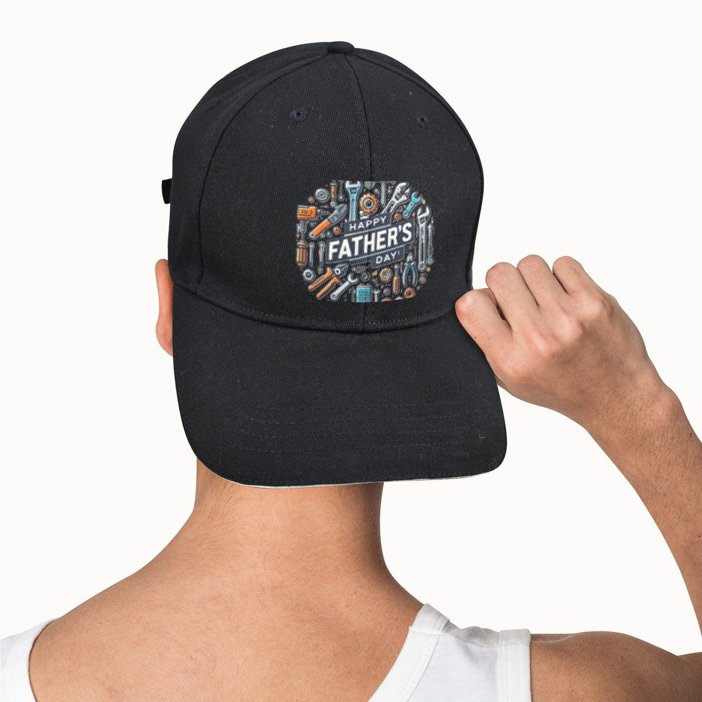 Happy Father's Day Sandwich Brim Baseball Cap (Made in USA)