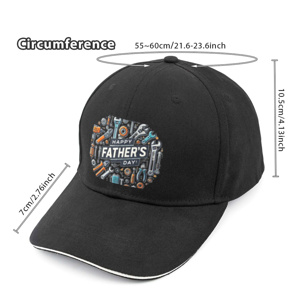 Happy Father's Day Sandwich Brim Baseball Cap (Made in USA)