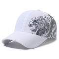 Hat Men's Chinese Style Printed Dragon Baseball Cap Polyester