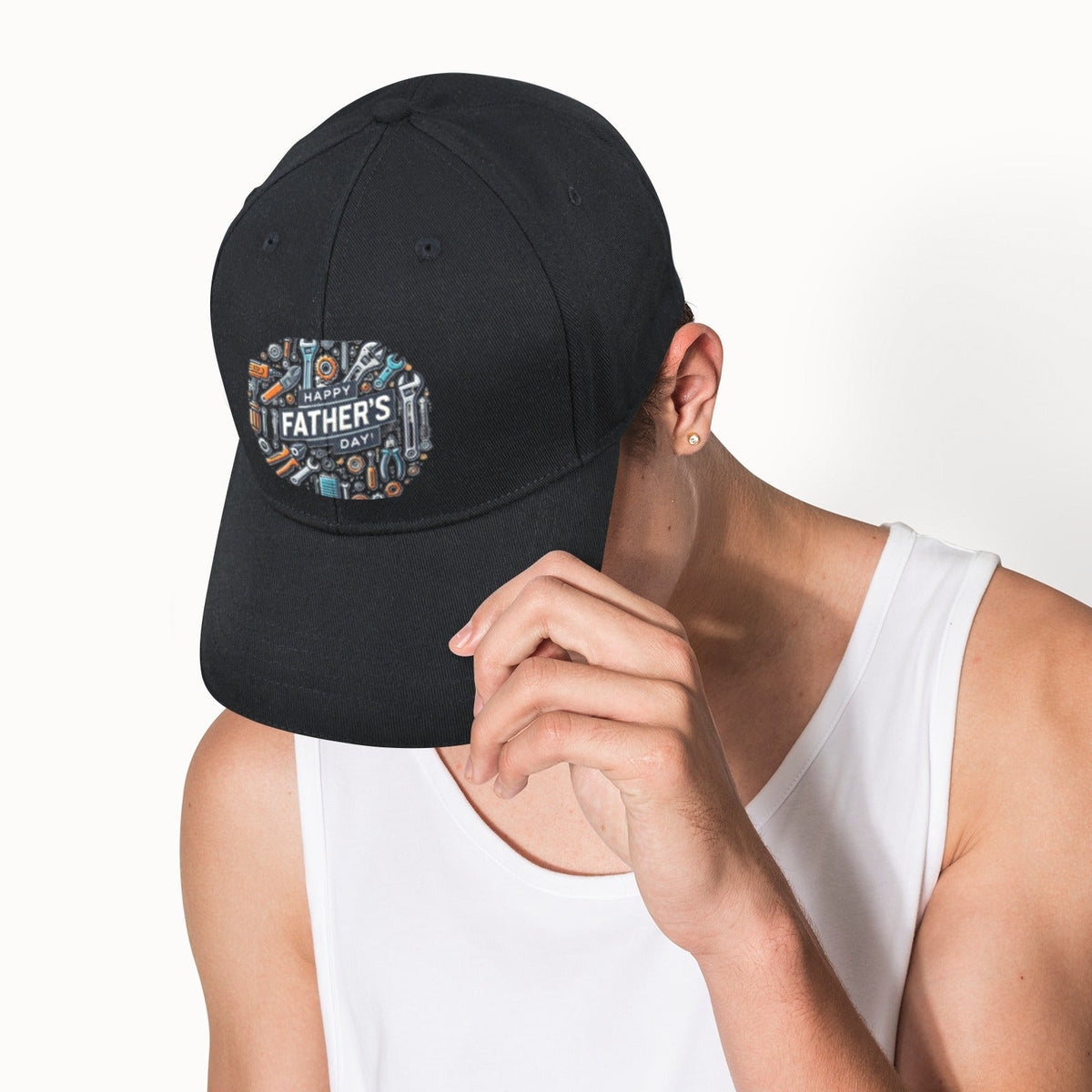 Happy Father's Day Sandwich Brim Baseball Cap (Made in USA)