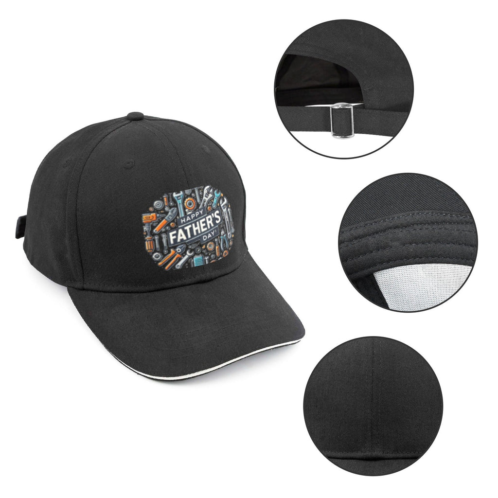 Happy Father's Day Sandwich Brim Baseball Cap (Made in USA)